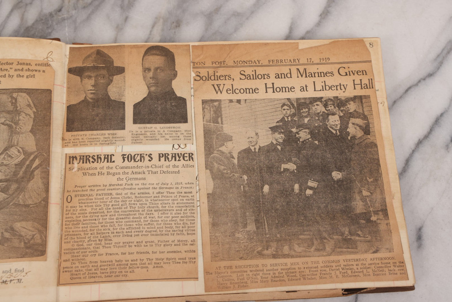 Lot 020 - Antique World War One Newspaper Clipping Scrapbook Album Documenting The End Of The War, 1918 And 1919