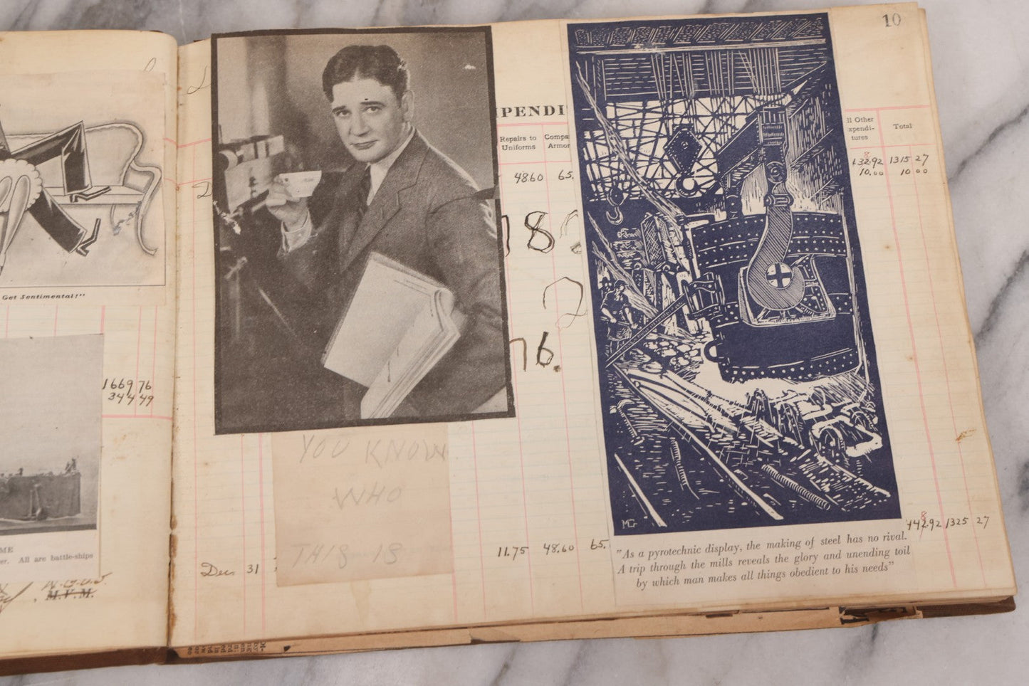 Lot 020 - Antique World War One Newspaper Clipping Scrapbook Album Documenting The End Of The War, 1918 And 1919