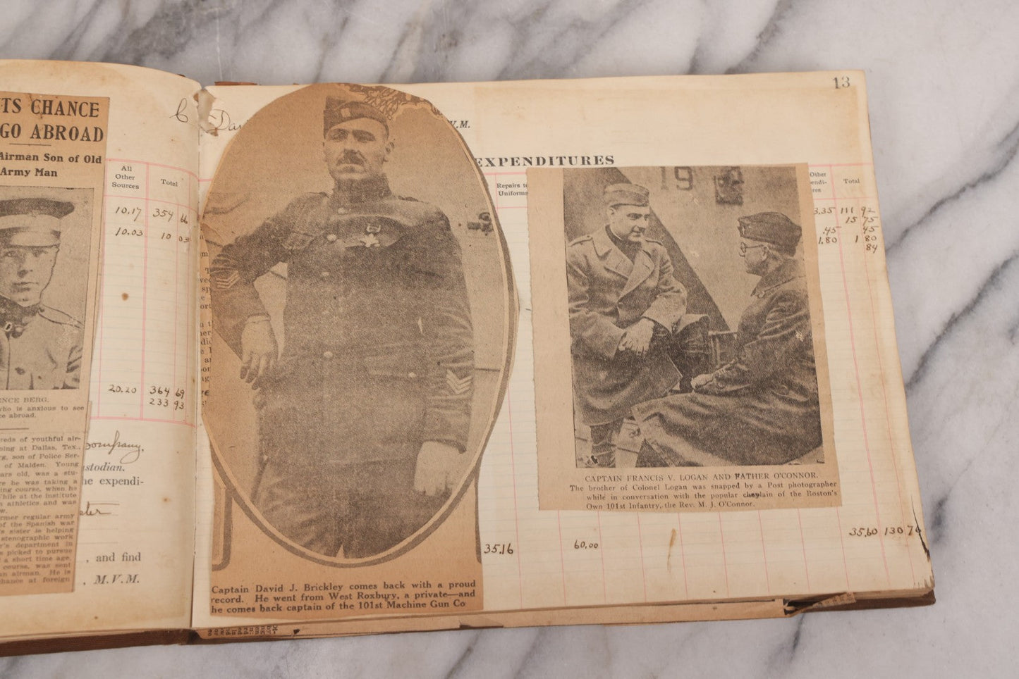 Lot 020 - Antique World War One Newspaper Clipping Scrapbook Album Documenting The End Of The War, 1918 And 1919