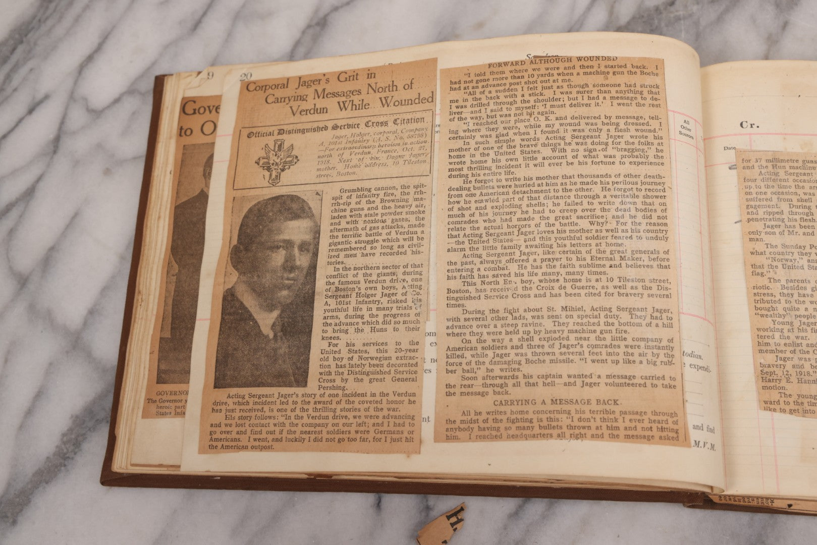 Lot 020 - Antique World War One Newspaper Clipping Scrapbook Album Documenting The End Of The War, 1918 And 1919