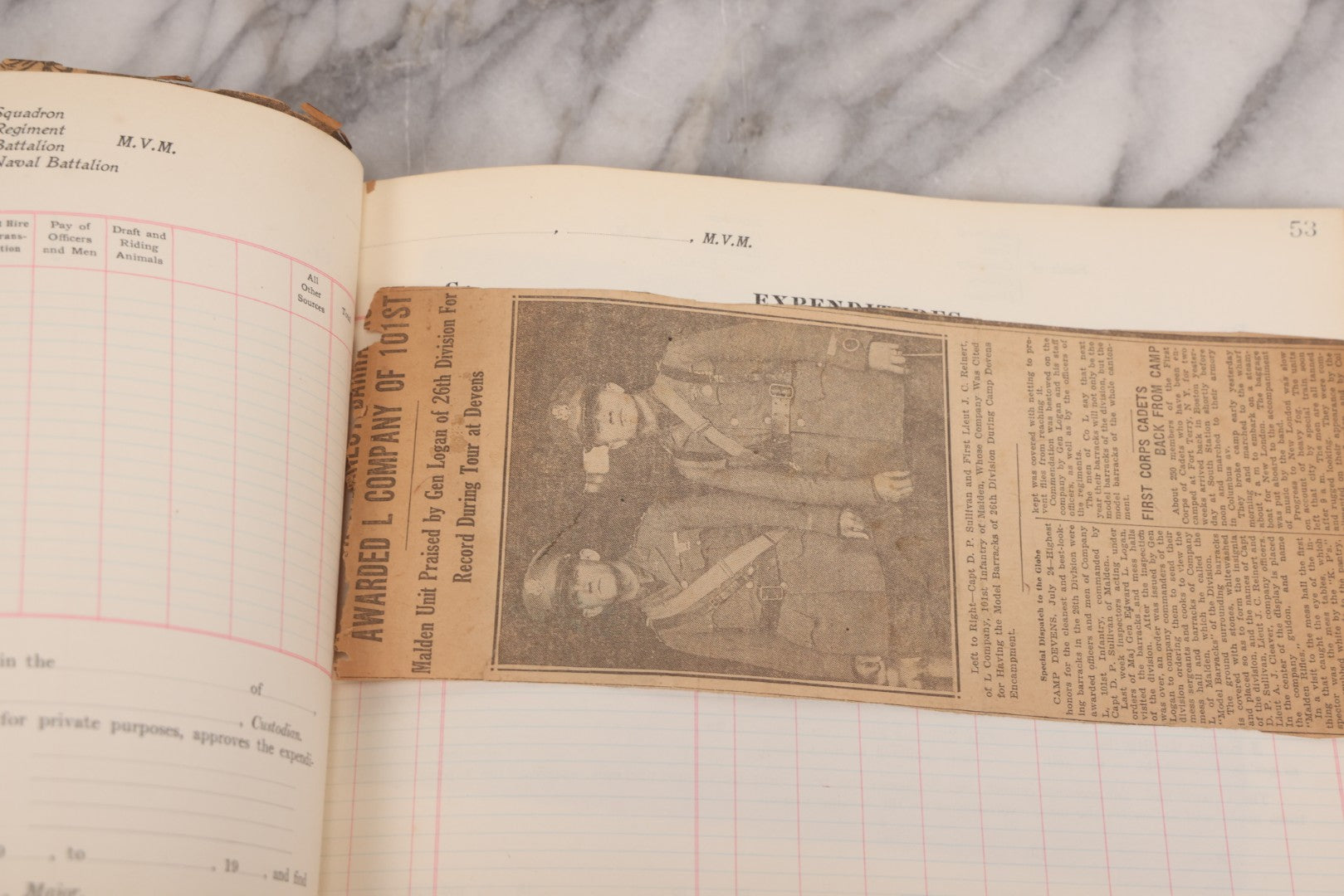 Lot 020 - Antique World War One Newspaper Clipping Scrapbook Album Documenting The End Of The War, 1918 And 1919