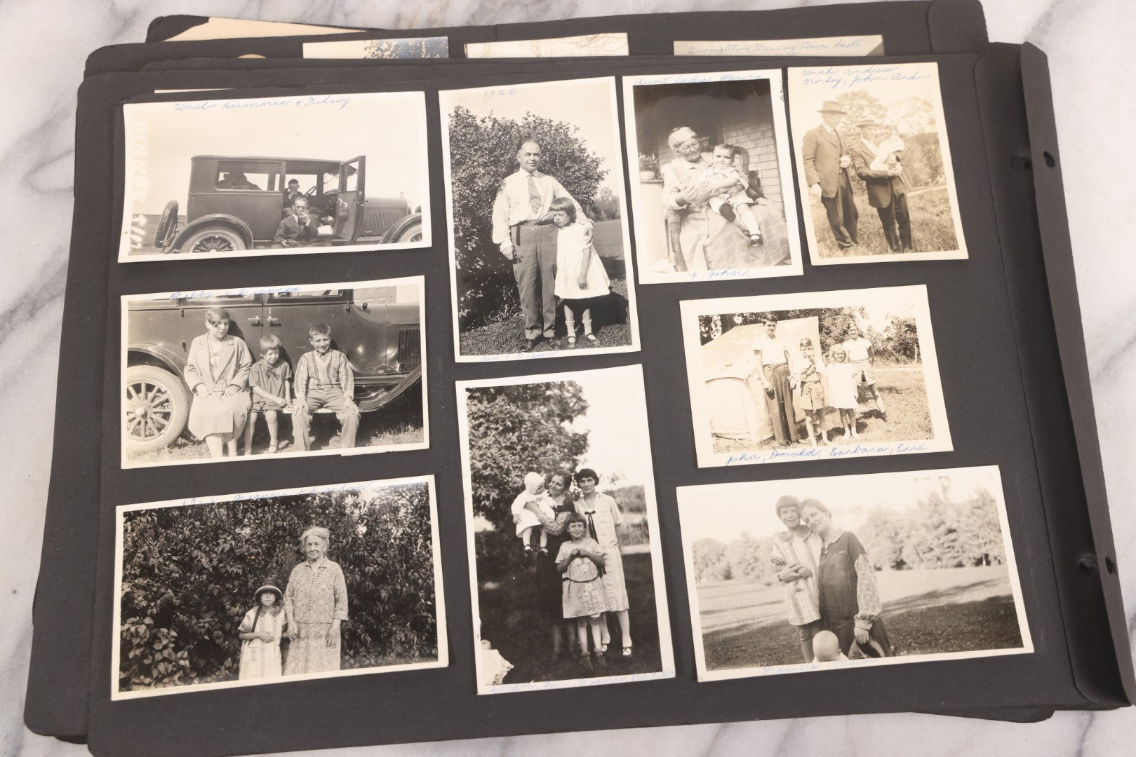 Lot 021 - Antique Snapshot Photo Album Containing 250+ Photographs Including Many Photos Of British Columbia, Railroad Accident, Bears And Bear Hunting, Animals, Cars, And Children, Circa 1905-1920, Note Pages Loose, No Covers