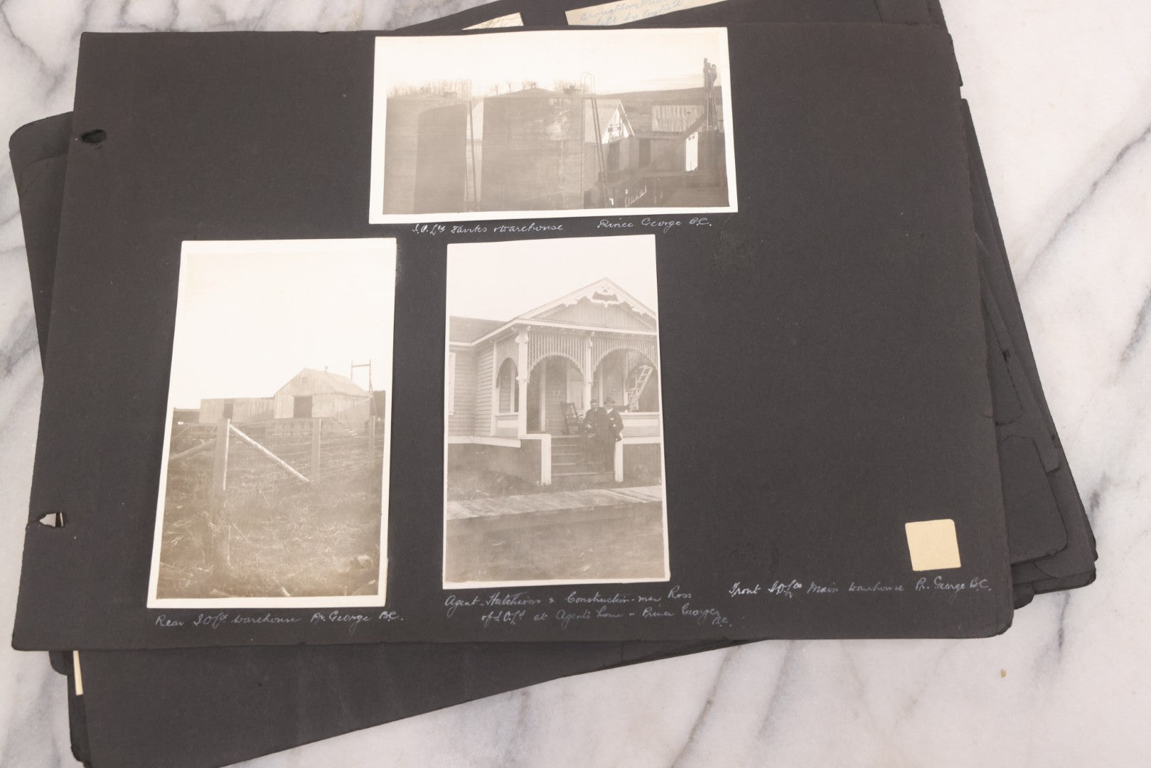 Lot 021 - Antique Snapshot Photo Album Containing 250+ Photographs Including Many Photos Of British Columbia, Railroad Accident, Bears And Bear Hunting, Animals, Cars, And Children, Circa 1905-1920, Note Pages Loose, No Covers