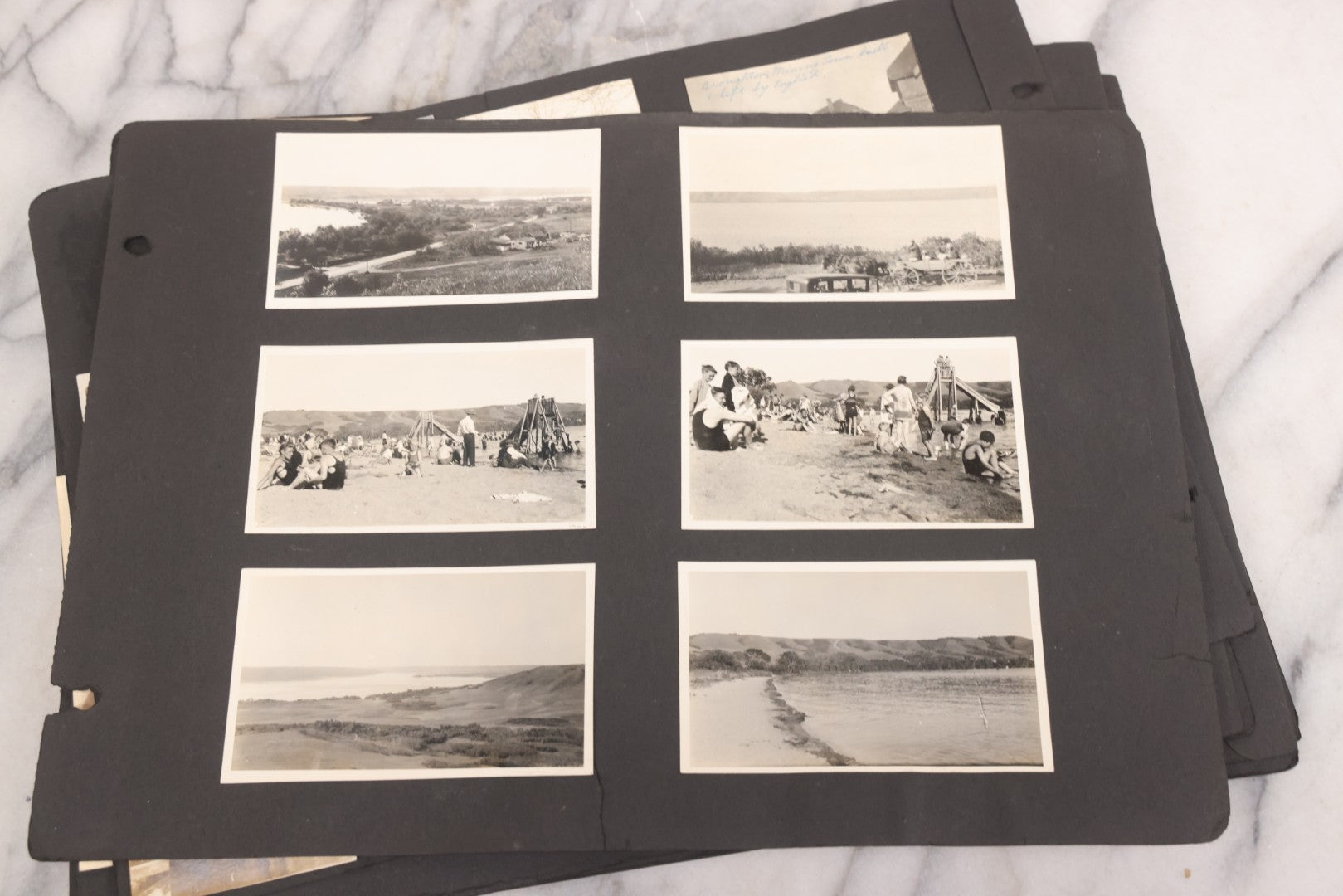 Lot 021 - Antique Snapshot Photo Album Containing 250+ Photographs Including Many Photos Of British Columbia, Railroad Accident, Bears And Bear Hunting, Animals, Cars, And Children, Circa 1905-1920, Note Pages Loose, No Covers