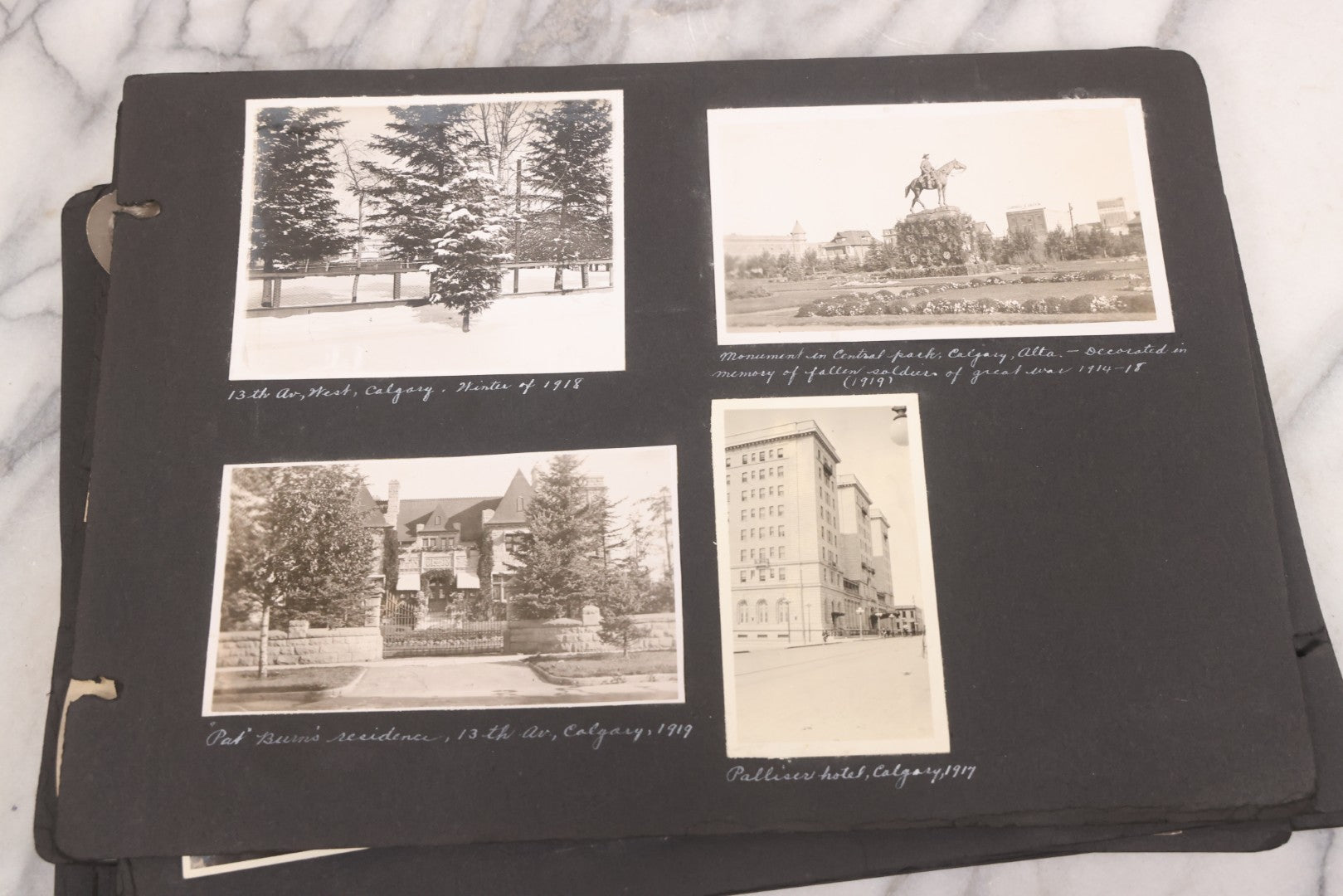 Lot 021 - Antique Snapshot Photo Album Containing 250+ Photographs Including Many Photos Of British Columbia, Railroad Accident, Bears And Bear Hunting, Animals, Cars, And Children, Circa 1905-1920, Note Pages Loose, No Covers