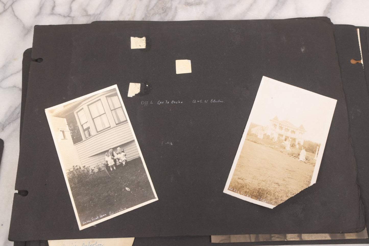 Lot 021 - Antique Snapshot Photo Album Containing 250+ Photographs Including Many Photos Of British Columbia, Railroad Accident, Bears And Bear Hunting, Animals, Cars, And Children, Circa 1905-1920, Note Pages Loose, No Covers