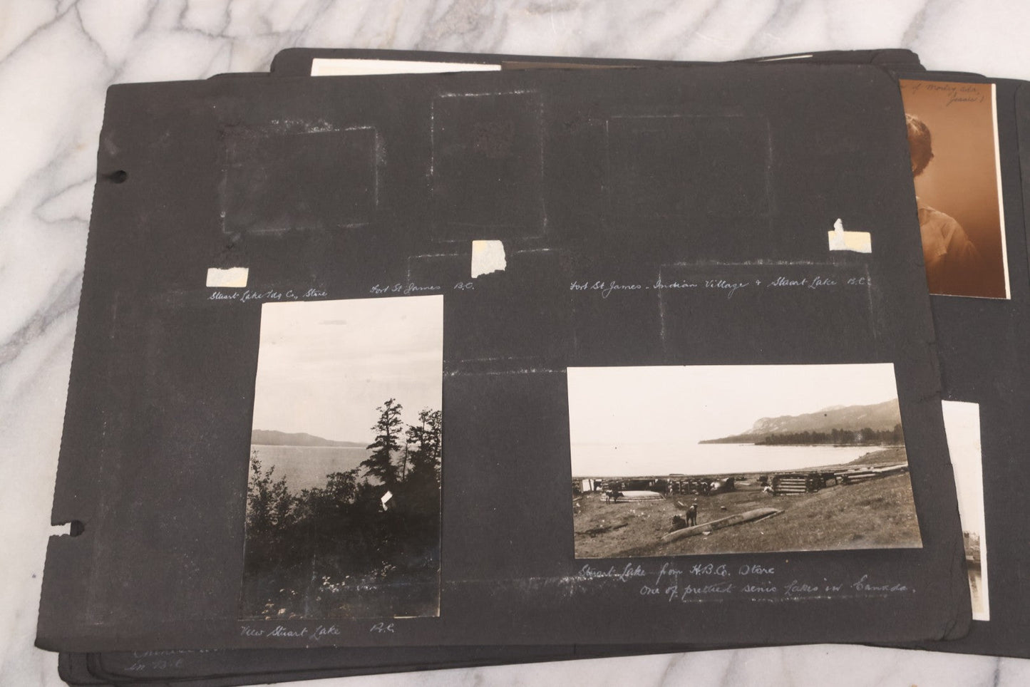 Lot 021 - Antique Snapshot Photo Album Containing 250+ Photographs Including Many Photos Of British Columbia, Railroad Accident, Bears And Bear Hunting, Animals, Cars, And Children, Circa 1905-1920, Note Pages Loose, No Covers