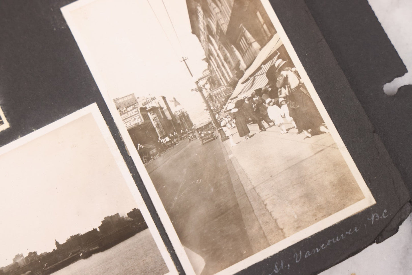 Lot 021 - Antique Snapshot Photo Album Containing 250+ Photographs Including Many Photos Of British Columbia, Railroad Accident, Bears And Bear Hunting, Animals, Cars, And Children, Circa 1905-1920, Note Pages Loose, No Covers