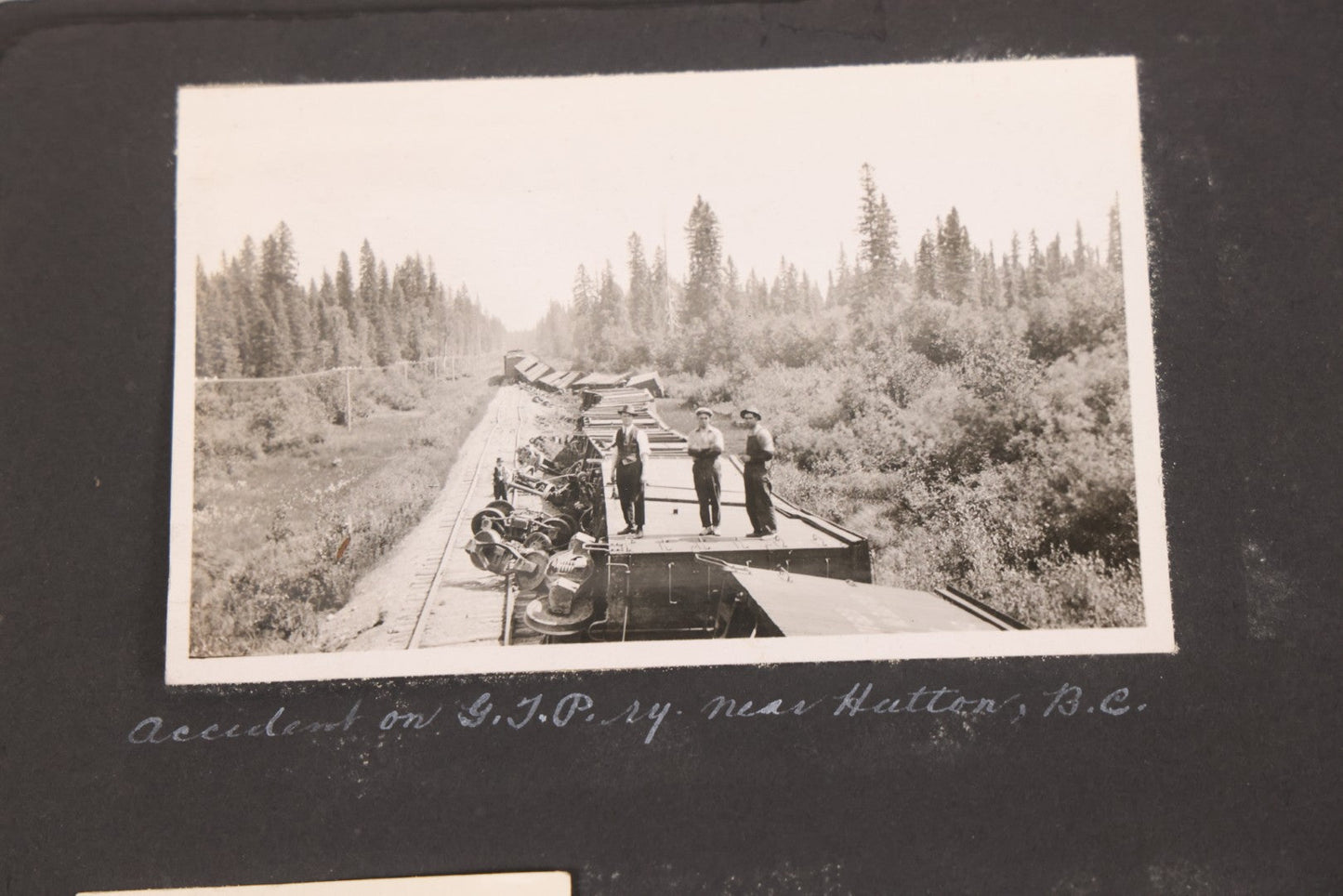 Lot 021 - Antique Snapshot Photo Album Containing 250+ Photographs Including Many Photos Of British Columbia, Railroad Accident, Bears And Bear Hunting, Animals, Cars, And Children, Circa 1905-1920, Note Pages Loose, No Covers