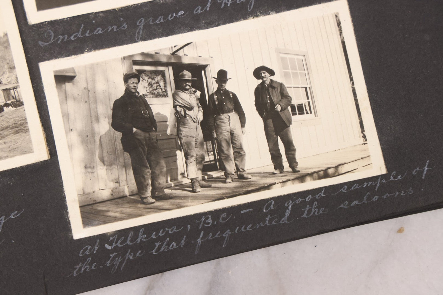Lot 021 - Antique Snapshot Photo Album Containing 250+ Photographs Including Many Photos Of British Columbia, Railroad Accident, Bears And Bear Hunting, Animals, Cars, And Children, Circa 1905-1920, Note Pages Loose, No Covers
