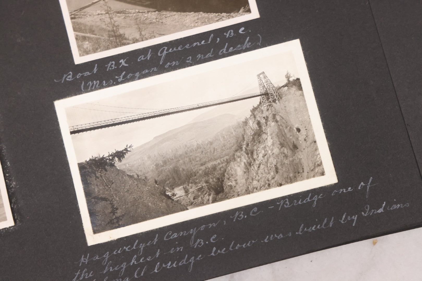 Lot 021 - Antique Snapshot Photo Album Containing 250+ Photographs Including Many Photos Of British Columbia, Railroad Accident, Bears And Bear Hunting, Animals, Cars, And Children, Circa 1905-1920, Note Pages Loose, No Covers