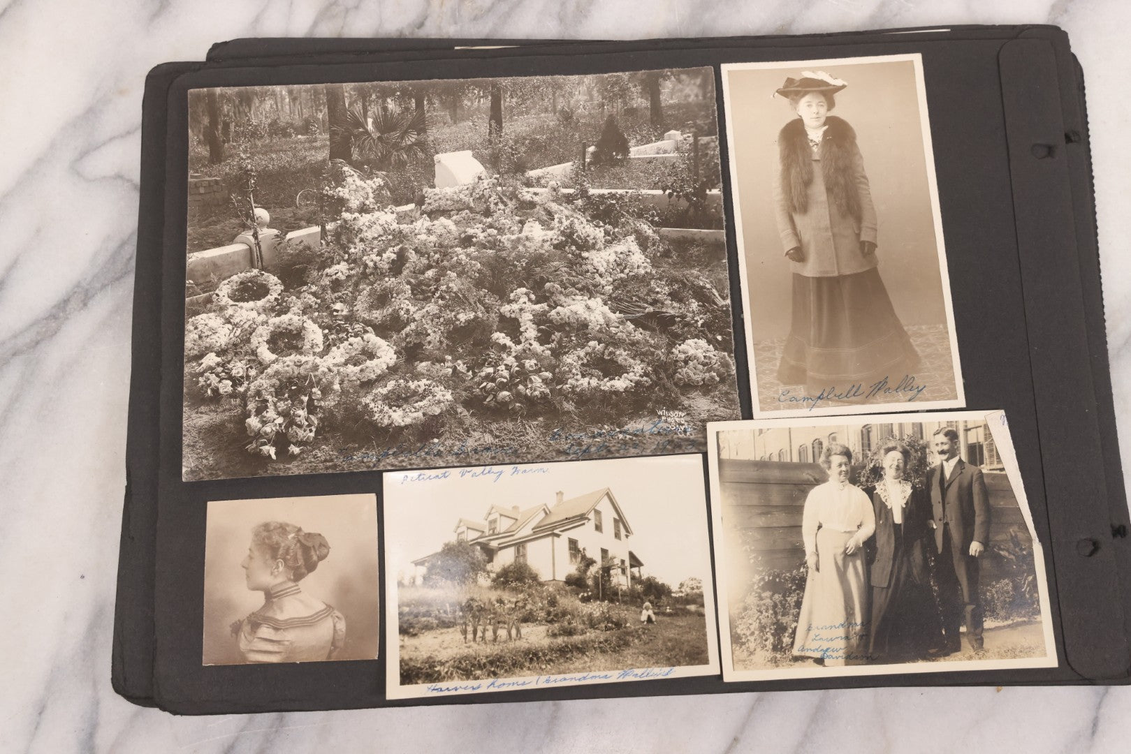 Lot 021 - Antique Snapshot Photo Album Containing 250+ Photographs Including Many Photos Of British Columbia, Railroad Accident, Bears And Bear Hunting, Animals, Cars, And Children, Circa 1905-1920, Note Pages Loose, No Covers