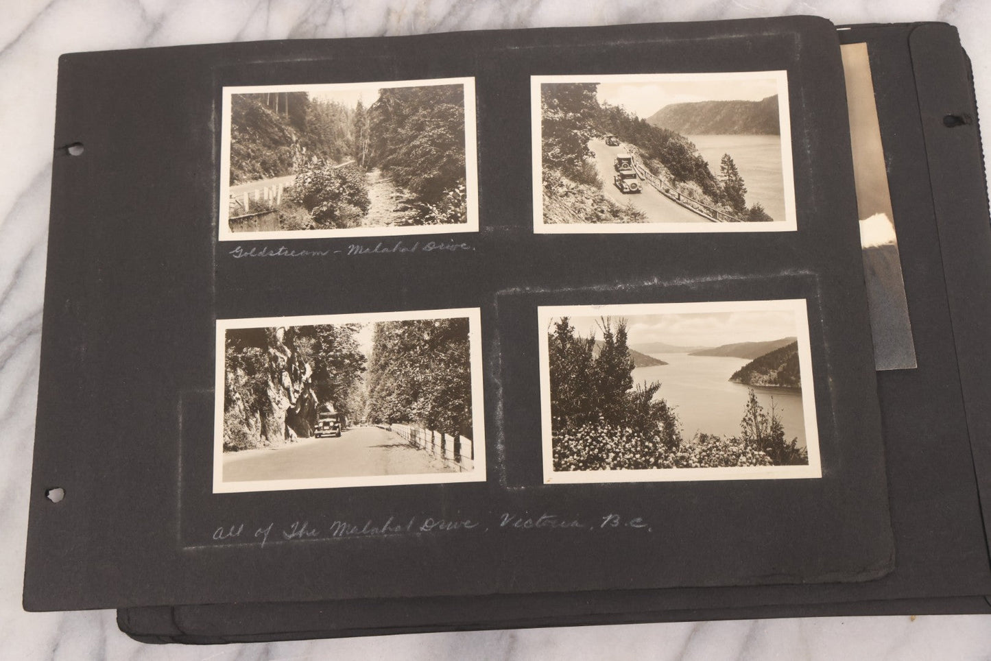 Lot 021 - Antique Snapshot Photo Album Containing 250+ Photographs Including Many Photos Of British Columbia, Railroad Accident, Bears And Bear Hunting, Animals, Cars, And Children, Circa 1905-1920, Note Pages Loose, No Covers