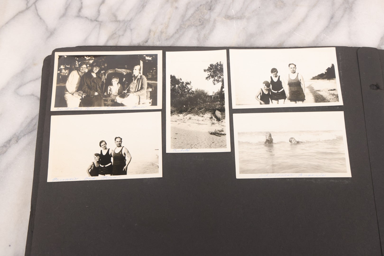 Lot 021 - Antique Snapshot Photo Album Containing 250+ Photographs Including Many Photos Of British Columbia, Railroad Accident, Bears And Bear Hunting, Animals, Cars, And Children, Circa 1905-1920, Note Pages Loose, No Covers