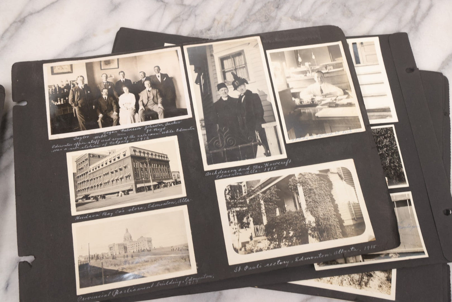 Lot 021 - Antique Snapshot Photo Album Containing 250+ Photographs Including Many Photos Of British Columbia, Railroad Accident, Bears And Bear Hunting, Animals, Cars, And Children, Circa 1905-1920, Note Pages Loose, No Covers