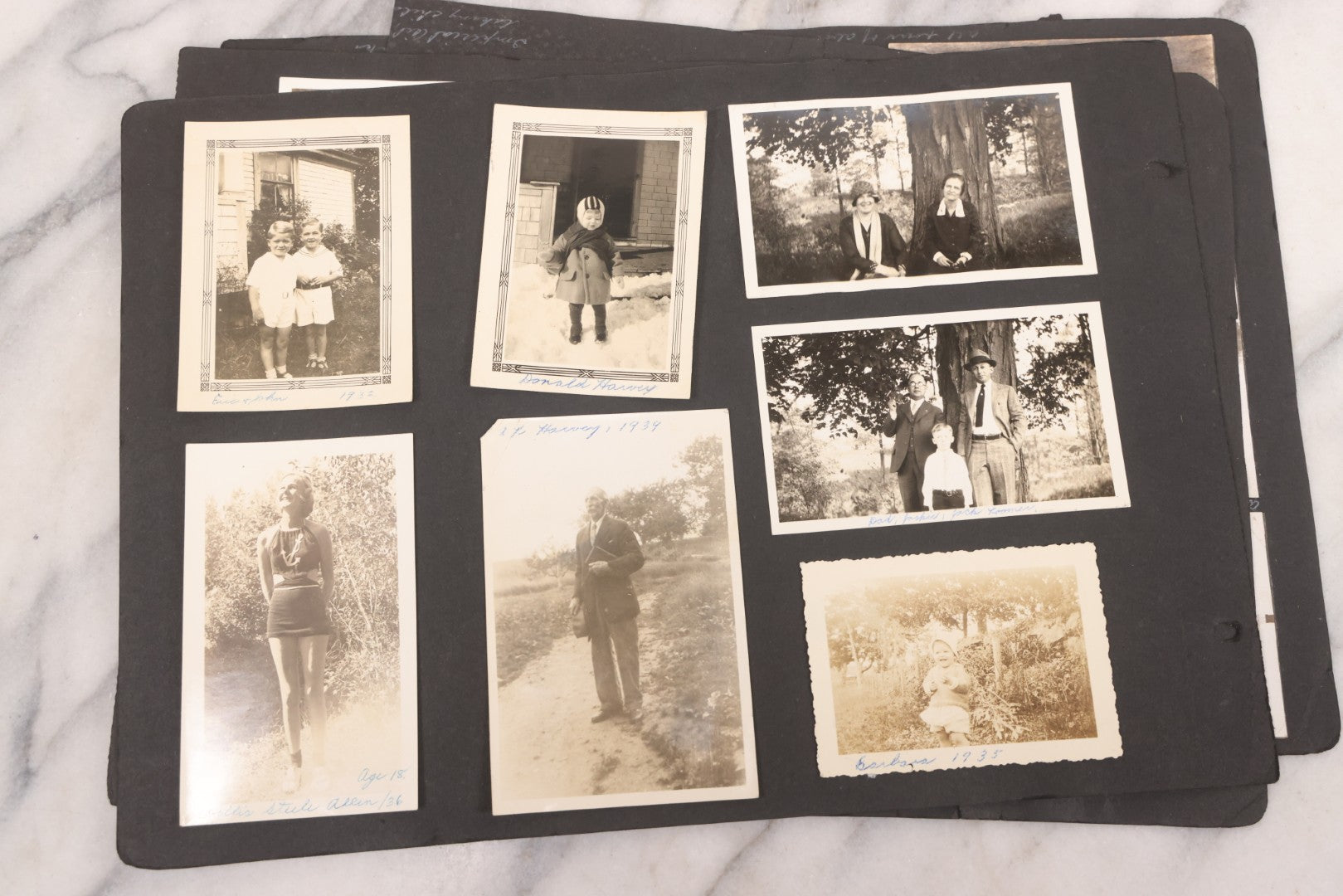 Lot 021 - Antique Snapshot Photo Album Containing 250+ Photographs Including Many Photos Of British Columbia, Railroad Accident, Bears And Bear Hunting, Animals, Cars, And Children, Circa 1905-1920, Note Pages Loose, No Covers