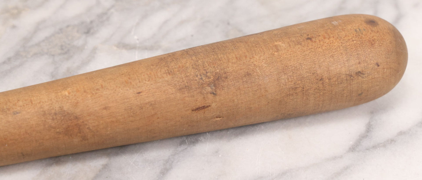 Lot 023 - Antique Nautical Wooden Fid, Tapered Stick With Sharp End And Rounded Ball End, Used For Nets And Knots On Ships, 17-3/4" Length