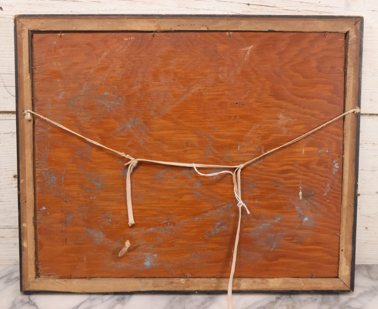 Lot 026 - Antique Oil On Wood Panel Landscape Mountain Scene With Fall Foliage, Pond, In Frame, 16-5/8" x 13-5/8"