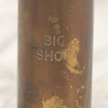 Lot 036 - Vintage Novelty Brass "Big Shot" Shotgun Shell 2 Oz Shot Glass, Made In Italy, 3-3/8" Height