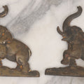 Lot 040 - Pair Of Vintage Cast Iron Figural Elephant Ornaments With Original Patina