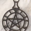 Lot 041 - Vintage Cast Iron Pentagram Metal Trivet With Three Feet