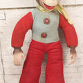 Lot 045 - Vintage Monkey Organ Grinder Toy Stuffed Animal Carnival Prize With Plastic Head And Hands, Corduroy Body, Likely Made In Japan, 12" Height