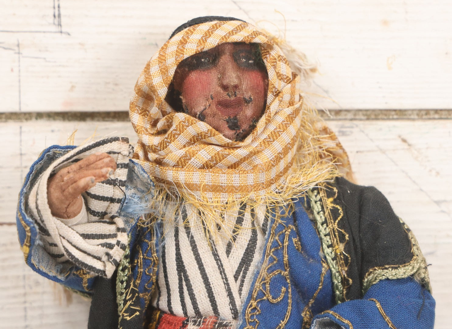 Lot 046 - Vintage Hand Made Doll Of Arab Man, Tag Identifies As From Baghdad, Iraq, From The Collection Of Mrs. H. Shailer Dow, 10-1/4"