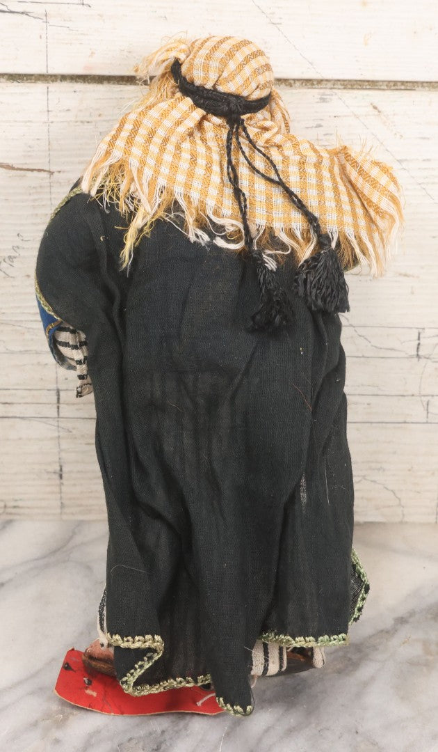 Lot 046 - Vintage Hand Made Doll Of Arab Man, Tag Identifies As From Baghdad, Iraq, From The Collection Of Mrs. H. Shailer Dow, 10-1/4"