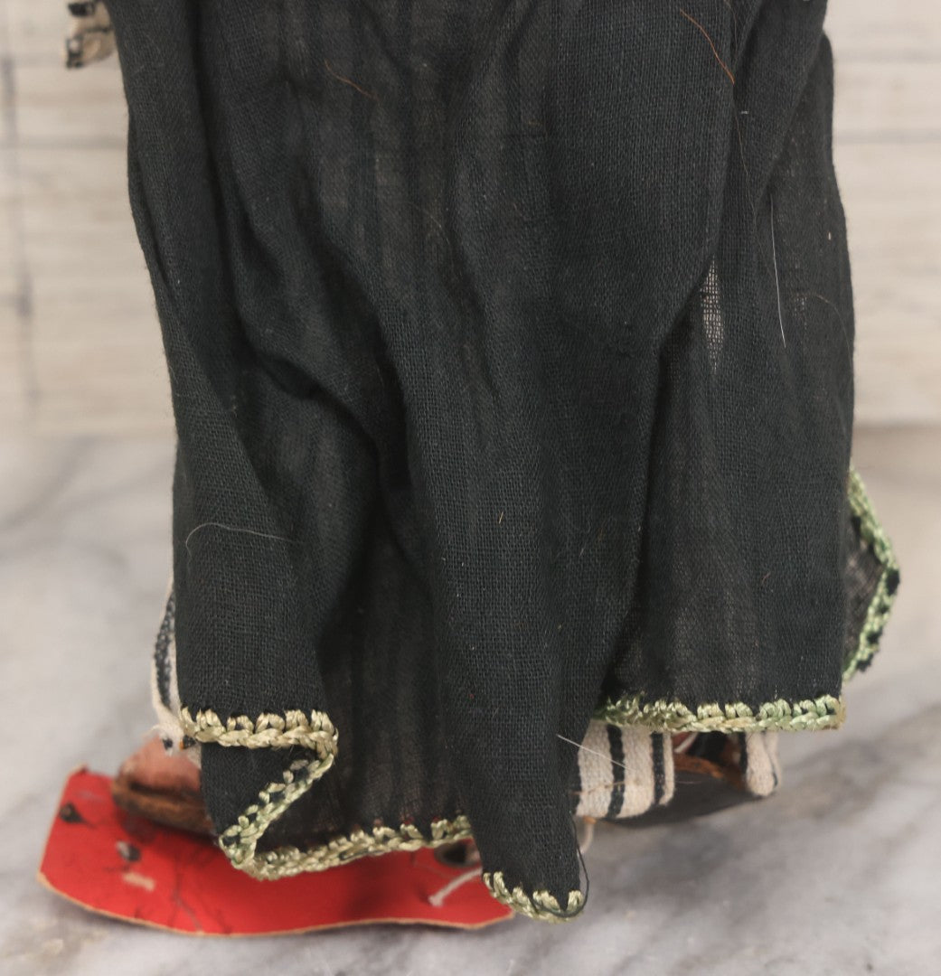 Lot 046 - Vintage Hand Made Doll Of Arab Man, Tag Identifies As From Baghdad, Iraq, From The Collection Of Mrs. H. Shailer Dow, 10-1/4"