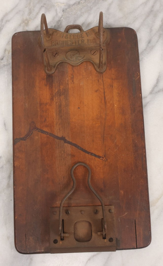 Lot 047 - Antique Wood And Iron "Y And E" Clipboard With Original Patina, Manufactured By Yawman And Erbe Mfg. Co., Rochester, New York