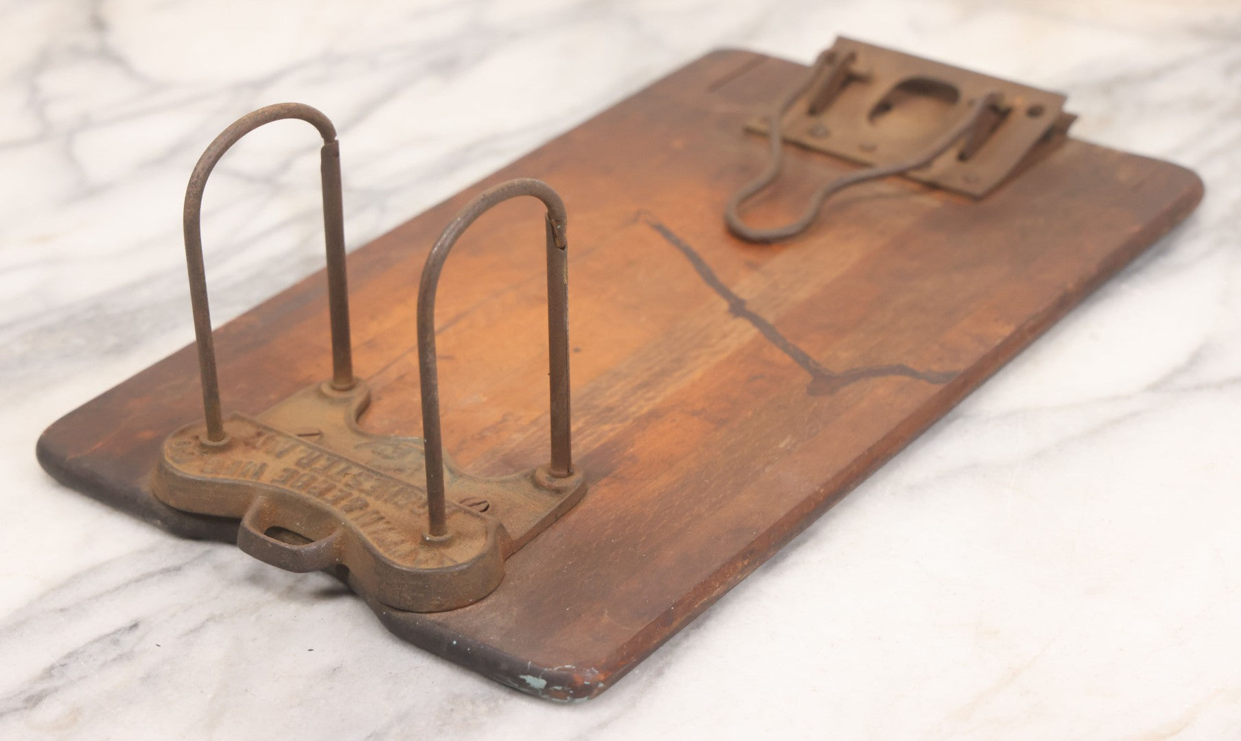Lot 047 - Antique Wood And Iron "Y And E" Clipboard With Original Patina, Manufactured By Yawman And Erbe Mfg. Co., Rochester, New York