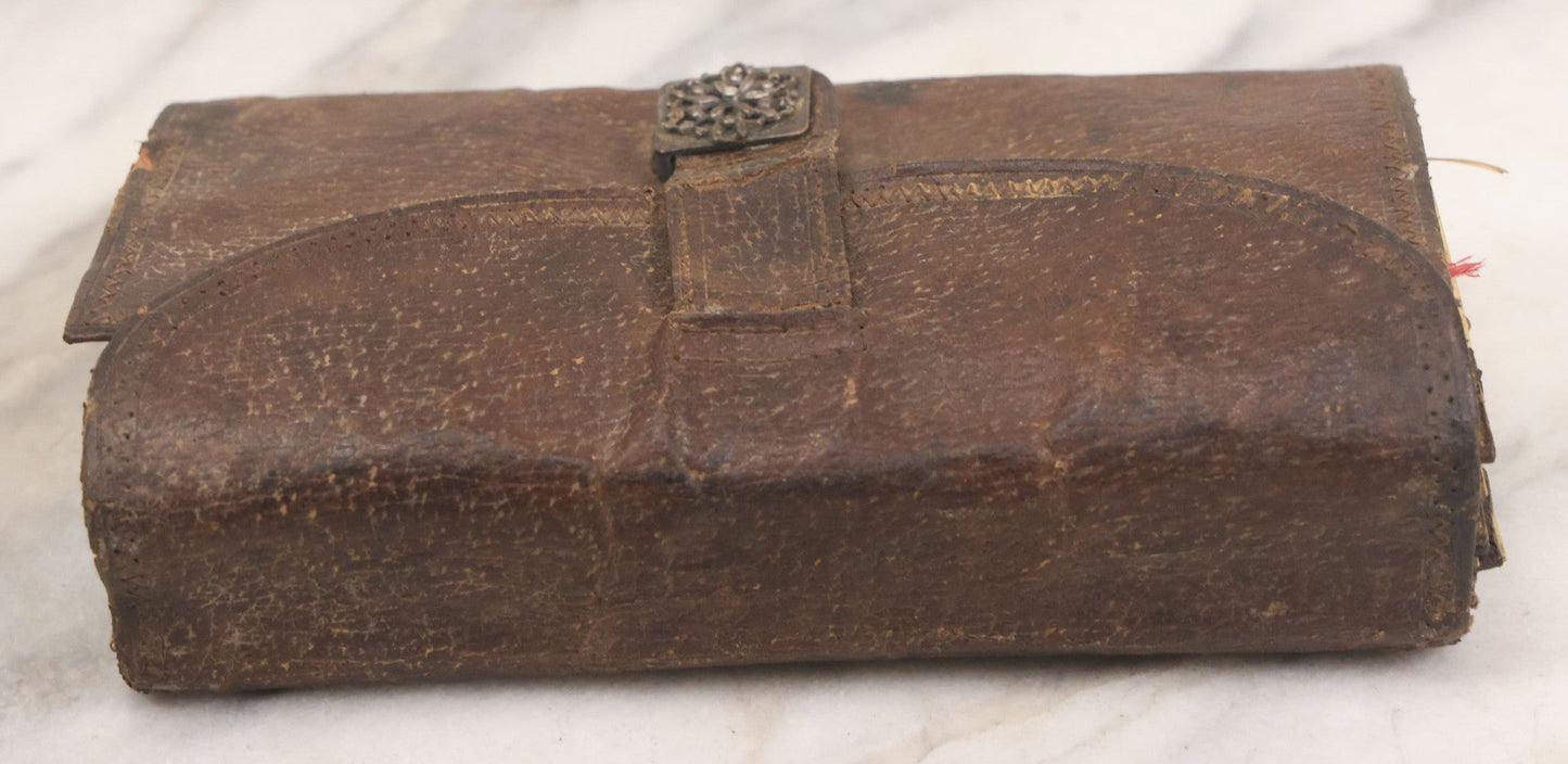 Lot 050 - Antique Leather Fly Fisherman's Wallet Book With Celluloid Pages, Many Fly Fishing Lures, Some Marked "Playfair's, Made In Scotland," Note Flies Have Varying Degrees Of Ware, Losses, As Found
