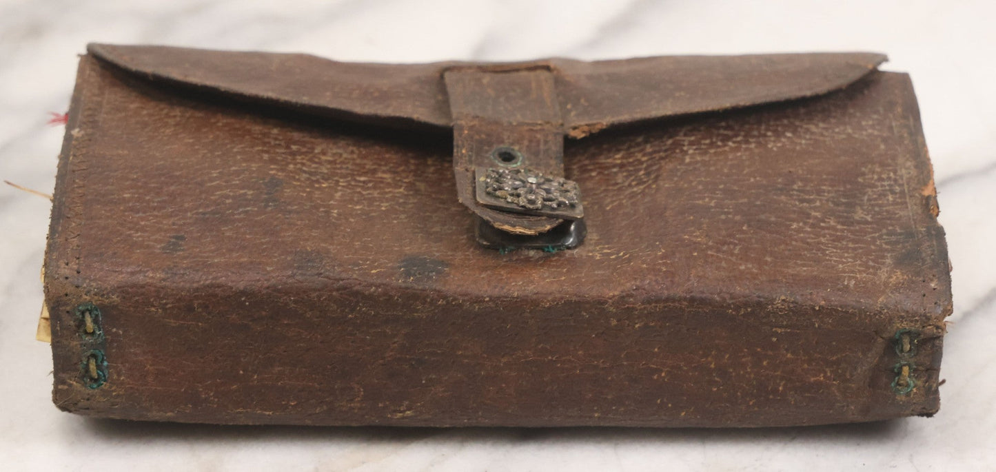 Lot 050 - Antique Leather Fly Fisherman's Wallet Book With Celluloid Pages, Many Fly Fishing Lures, Some Marked "Playfair's, Made In Scotland," Note Flies Have Varying Degrees Of Ware, Losses, As Found