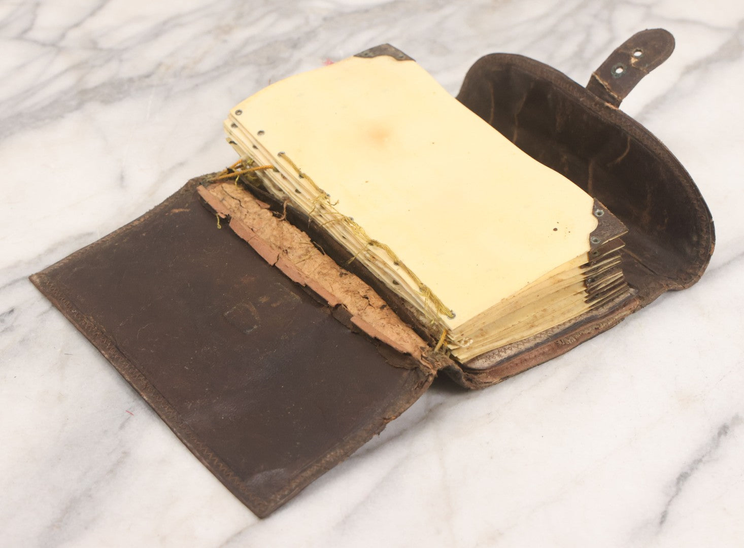 Lot 050 - Antique Leather Fly Fisherman's Wallet Book With Celluloid Pages, Many Fly Fishing Lures, Some Marked "Playfair's, Made In Scotland," Note Flies Have Varying Degrees Of Ware, Losses, As Found