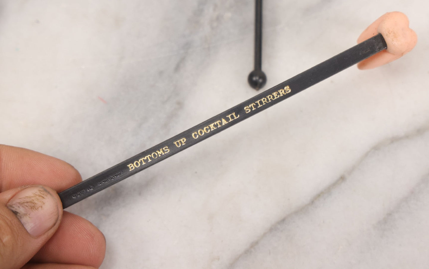 Lot 053 - Grouping Of Eight Vintage Risque "Bottoms Up" Cocktail Stirrers With Women's Behind, Legs At Top Of Stirrer, Made In Hong Kong, Circa 1980s, 6-1/8" Length Each