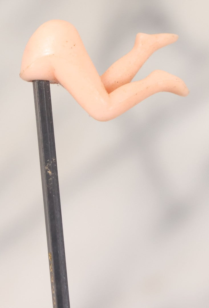 Lot 053 - Grouping Of Eight Vintage Risque "Bottoms Up" Cocktail Stirrers With Women's Behind, Legs At Top Of Stirrer, Made In Hong Kong, Circa 1980s, 6-1/8" Length Each