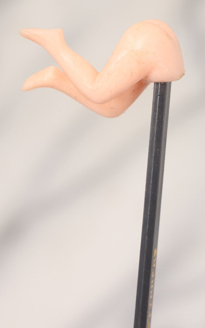 Lot 053 - Grouping Of Eight Vintage Risque "Bottoms Up" Cocktail Stirrers With Women's Behind, Legs At Top Of Stirrer, Made In Hong Kong, Circa 1980s, 6-1/8" Length Each