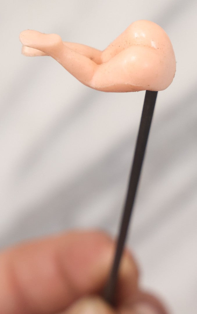 Lot 053 - Grouping Of Eight Vintage Risque "Bottoms Up" Cocktail Stirrers With Women's Behind, Legs At Top Of Stirrer, Made In Hong Kong, Circa 1980s, 6-1/8" Length Each