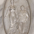 Lot 055 - Vintage Cast Aluminum "Oh! Ah!" Risqué Ashtray With Little Man Grabbing A Surprised Lady's Behind