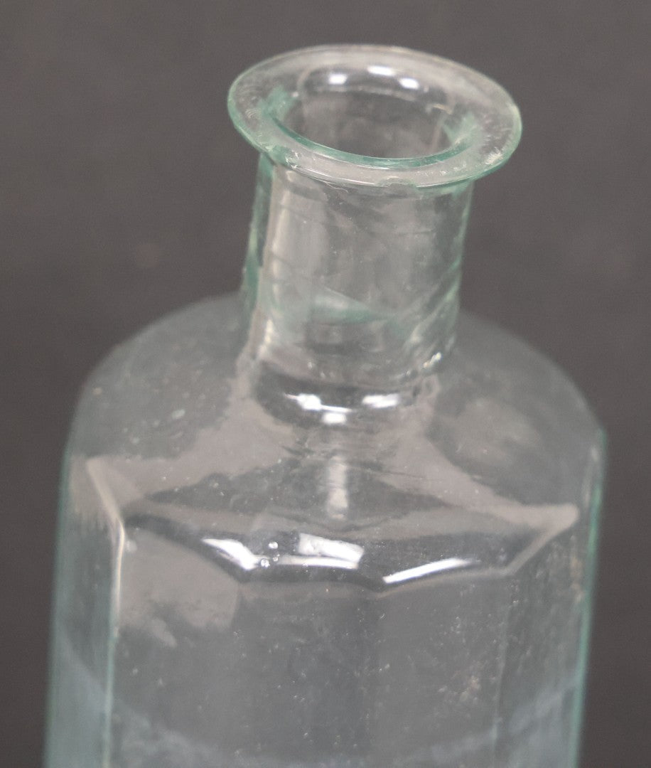 Lot 060 - Grouping Of Three Antique Apothecary Bottles Including Two Early Hand Blown Bottles With Pontil Marks, And Wilson's Pulmonary Cherry Balsam, Note Chips