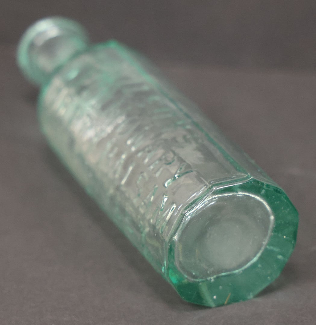 Lot 060 - Grouping Of Three Antique Apothecary Bottles Including Two Early Hand Blown Bottles With Pontil Marks, And Wilson's Pulmonary Cherry Balsam, Note Chips