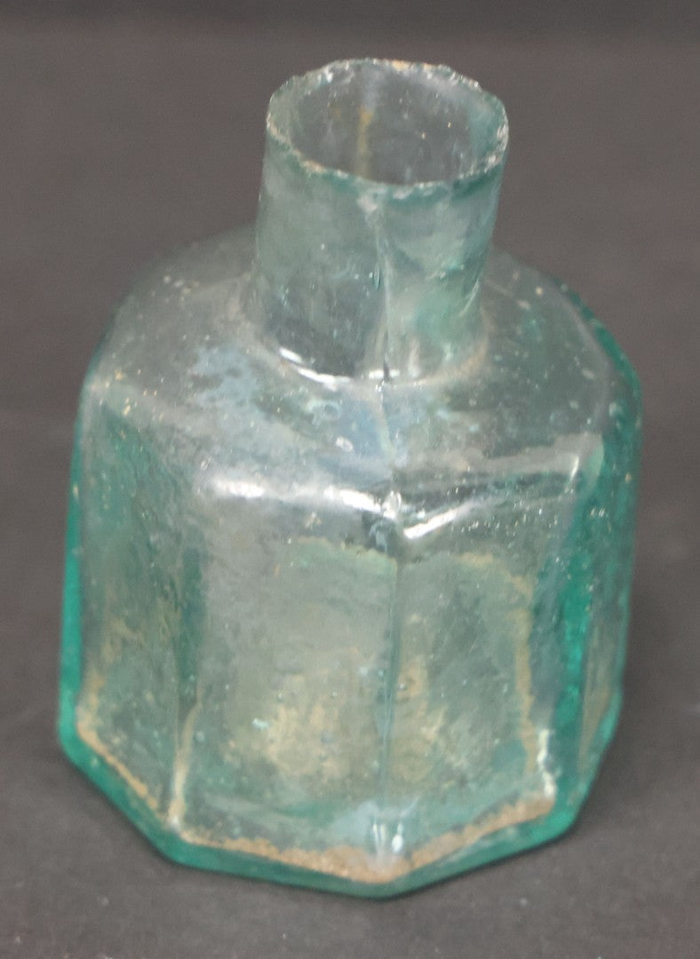 Lot 061 - Grouping Of Five Antique Glass Inkwell Bottles Including W.E. Bonney, Others, Note Chips