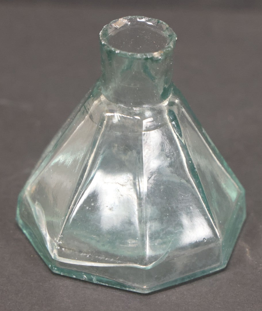 Lot 061 - Grouping Of Five Antique Glass Inkwell Bottles Including W.E. Bonney, Others, Note Chips