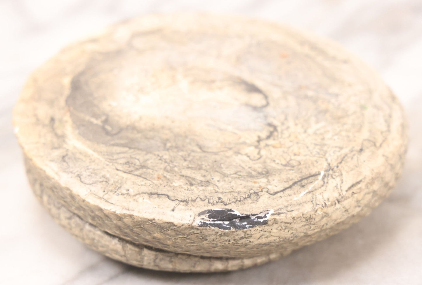 Lot 064 - Pair Of Vintage Snake Novelties Including Chalkware Snake Ashtray Decoy And Jointed Folk Art Snake Toy