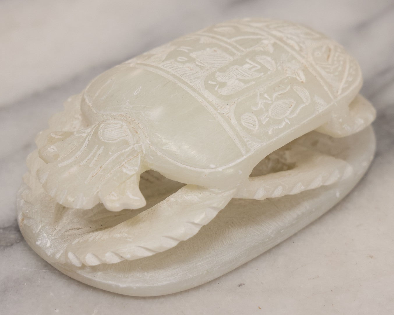 Lot 066 - Vintage Carved Soapstone Scarab Ancient Egyptian Replica Novelty, Likely Tourist / Gift Shop Item