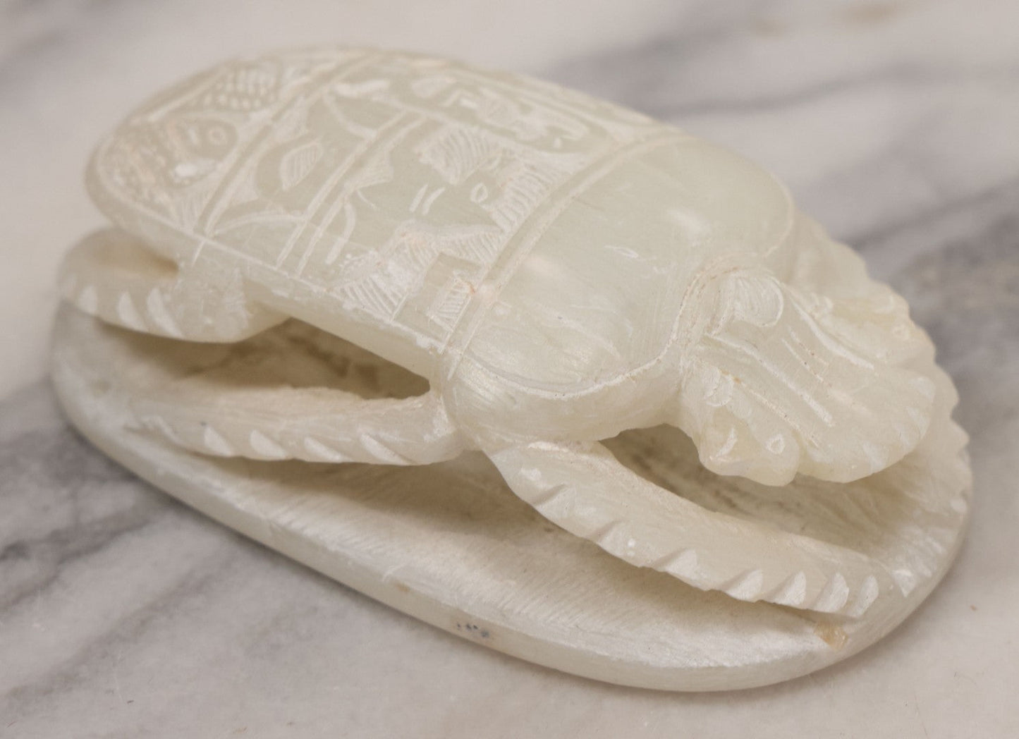 Lot 066 - Vintage Carved Soapstone Scarab Ancient Egyptian Replica Novelty, Likely Tourist / Gift Shop Item