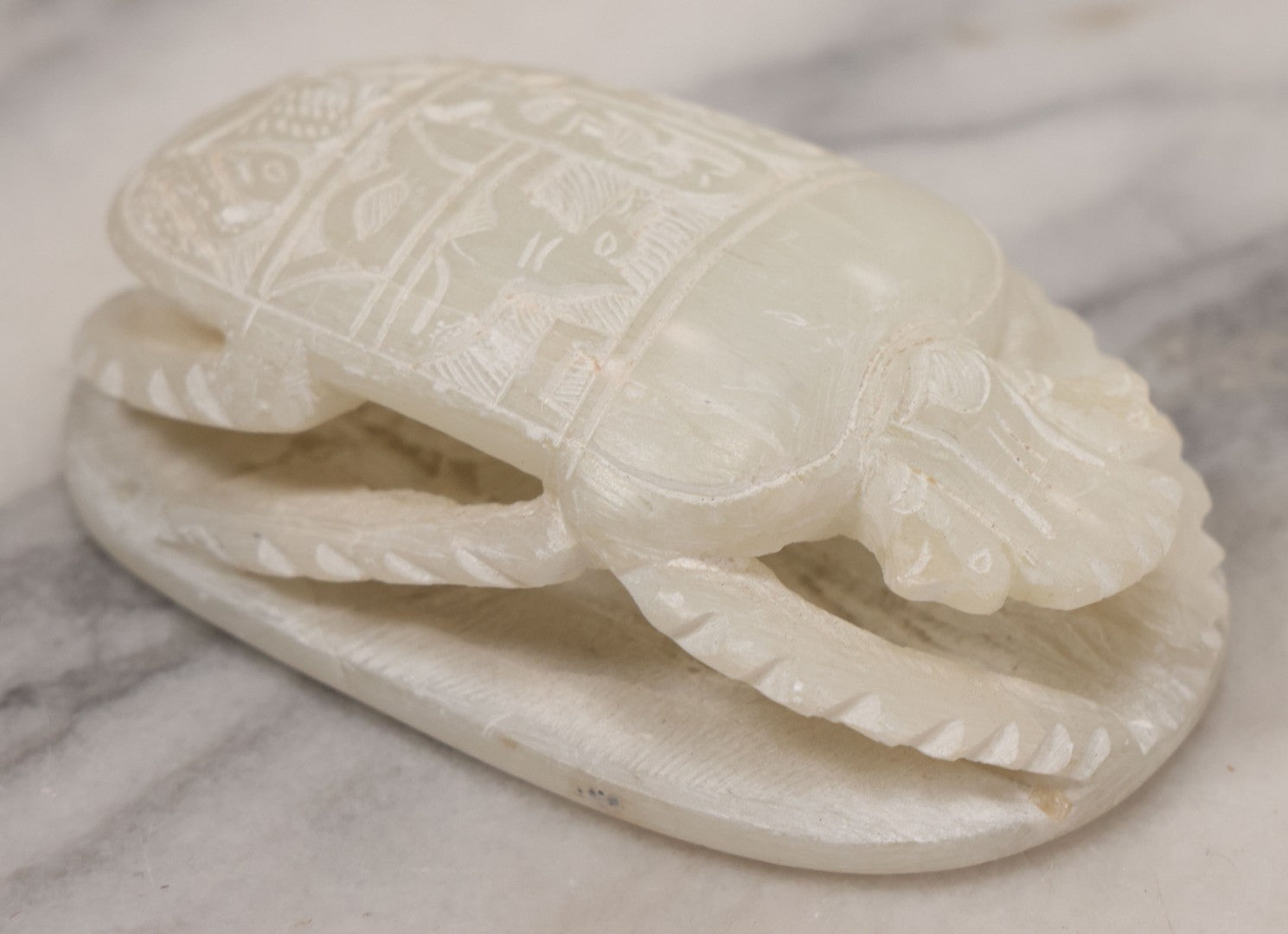 Lot 066 - Vintage Carved Soapstone Scarab Ancient Egyptian Replica Novelty, Likely Tourist / Gift Shop Item