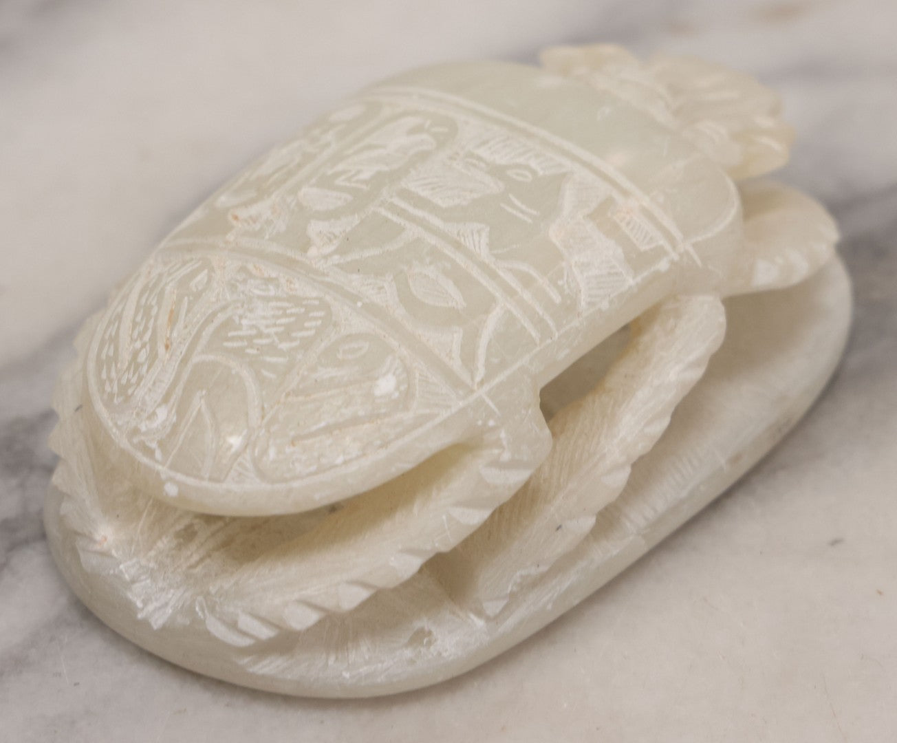 Lot 066 - Vintage Carved Soapstone Scarab Ancient Egyptian Replica Novelty, Likely Tourist / Gift Shop Item