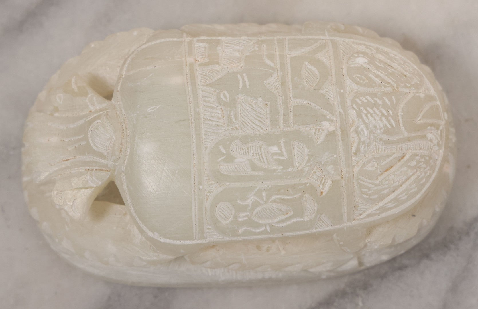 Lot 066 - Vintage Carved Soapstone Scarab Ancient Egyptian Replica Novelty, Likely Tourist / Gift Shop Item