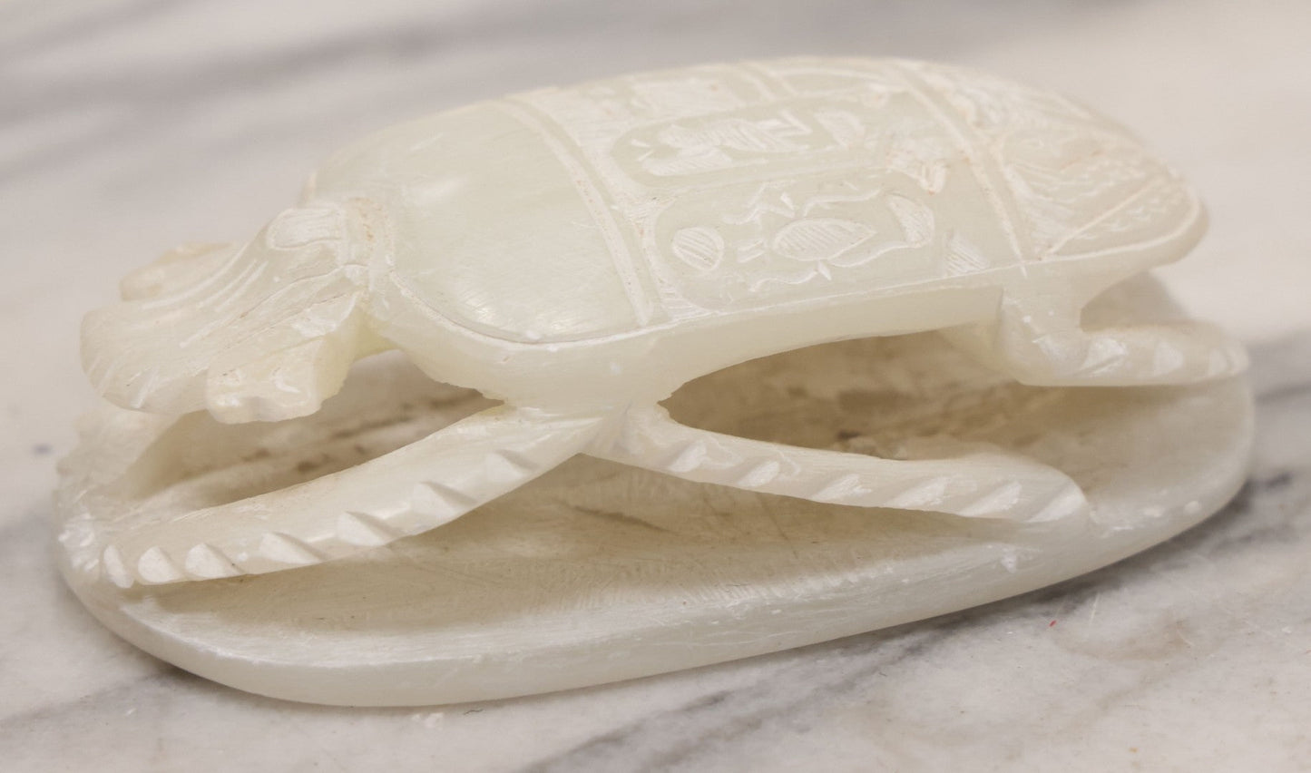 Lot 066 - Vintage Carved Soapstone Scarab Ancient Egyptian Replica Novelty, Likely Tourist / Gift Shop Item